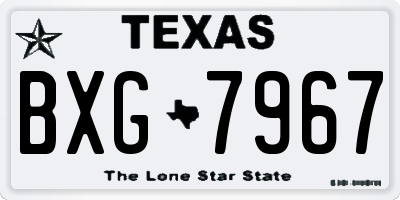 TX license plate BXG7967