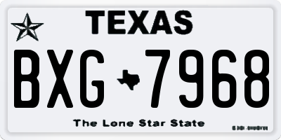 TX license plate BXG7968