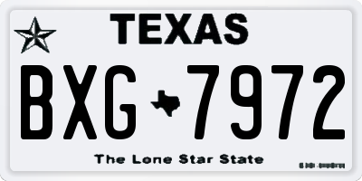 TX license plate BXG7972