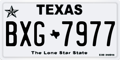 TX license plate BXG7977