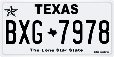 TX license plate BXG7978