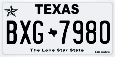 TX license plate BXG7980