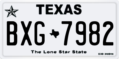 TX license plate BXG7982