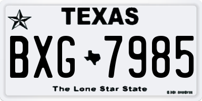TX license plate BXG7985