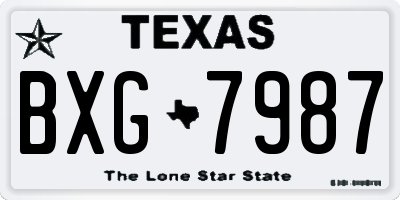 TX license plate BXG7987