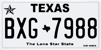 TX license plate BXG7988
