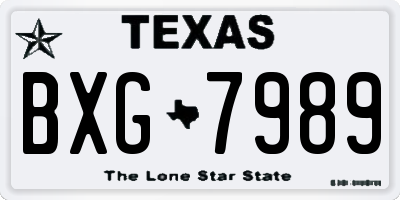 TX license plate BXG7989
