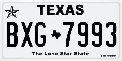 TX license plate BXG7993