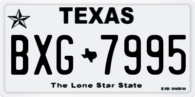 TX license plate BXG7995