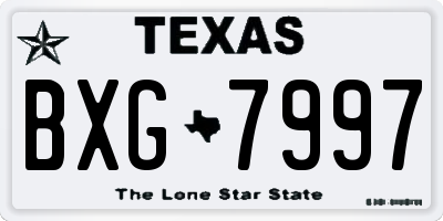 TX license plate BXG7997
