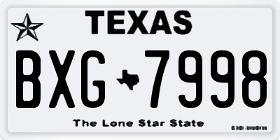 TX license plate BXG7998