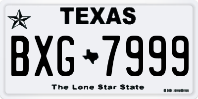 TX license plate BXG7999