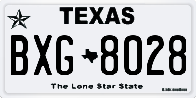 TX license plate BXG8028