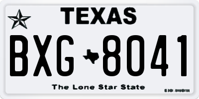 TX license plate BXG8041