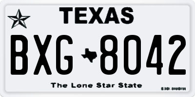 TX license plate BXG8042