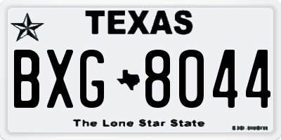 TX license plate BXG8044