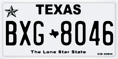 TX license plate BXG8046