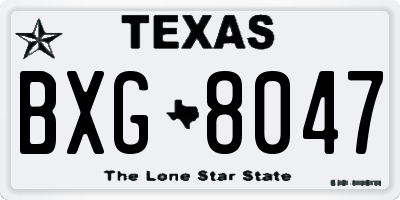 TX license plate BXG8047