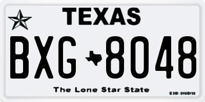 TX license plate BXG8048