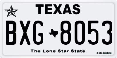 TX license plate BXG8053