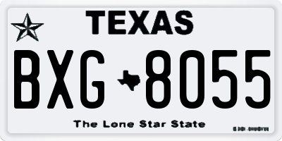 TX license plate BXG8055
