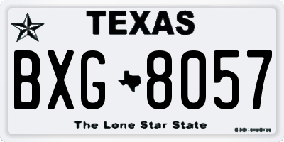 TX license plate BXG8057