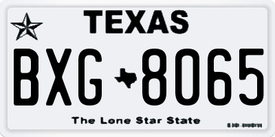 TX license plate BXG8065