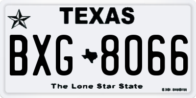 TX license plate BXG8066