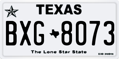 TX license plate BXG8073
