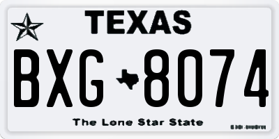 TX license plate BXG8074