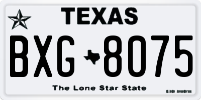 TX license plate BXG8075