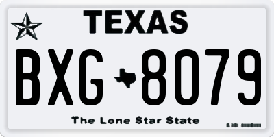 TX license plate BXG8079