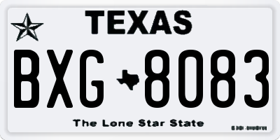 TX license plate BXG8083