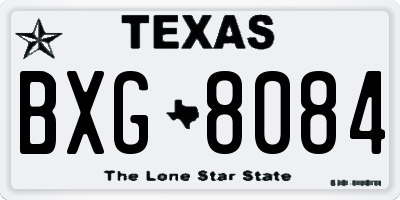 TX license plate BXG8084