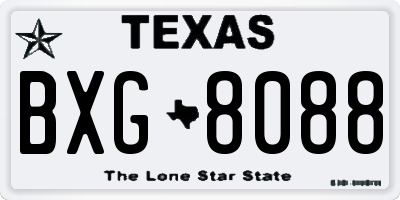 TX license plate BXG8088