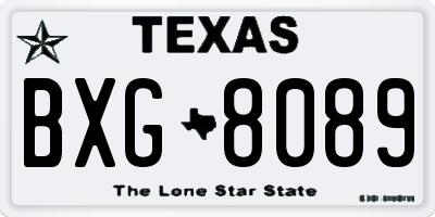 TX license plate BXG8089
