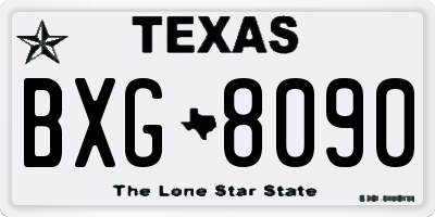 TX license plate BXG8090