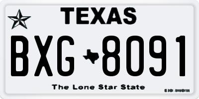 TX license plate BXG8091
