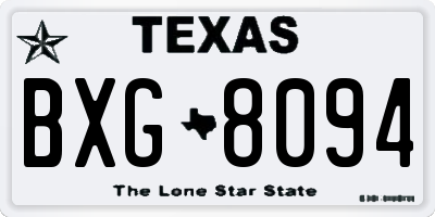 TX license plate BXG8094