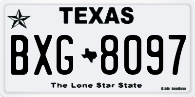 TX license plate BXG8097