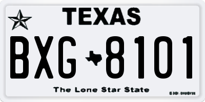 TX license plate BXG8101