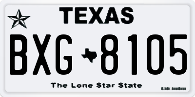 TX license plate BXG8105
