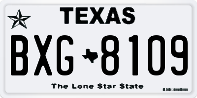 TX license plate BXG8109