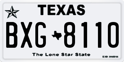 TX license plate BXG8110