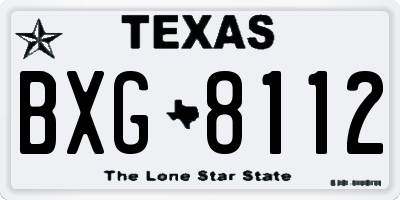 TX license plate BXG8112