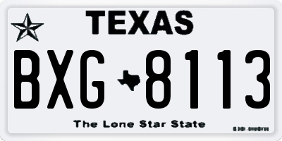 TX license plate BXG8113