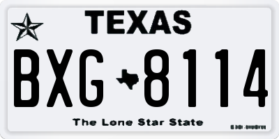TX license plate BXG8114