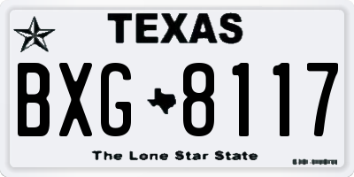TX license plate BXG8117