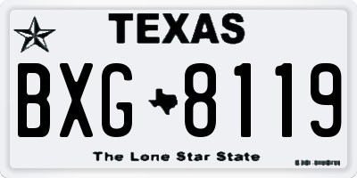 TX license plate BXG8119