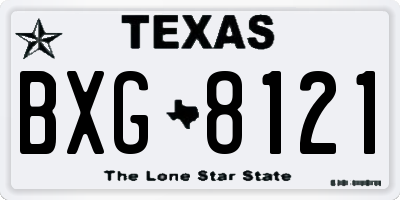 TX license plate BXG8121